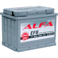 Автомобильный аккумулятор ALFA EFB 60 R (60 А·ч)