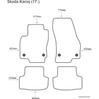 Комплект ковриков для авто Alicosta Skoda Karoq 17- (салон, ЭВА ромб, серый)