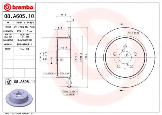 

Brembo 08A60511