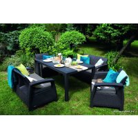 Набор садовой мебели Curver Corfu fiesta set (Графит/Светло-серый) [223216]