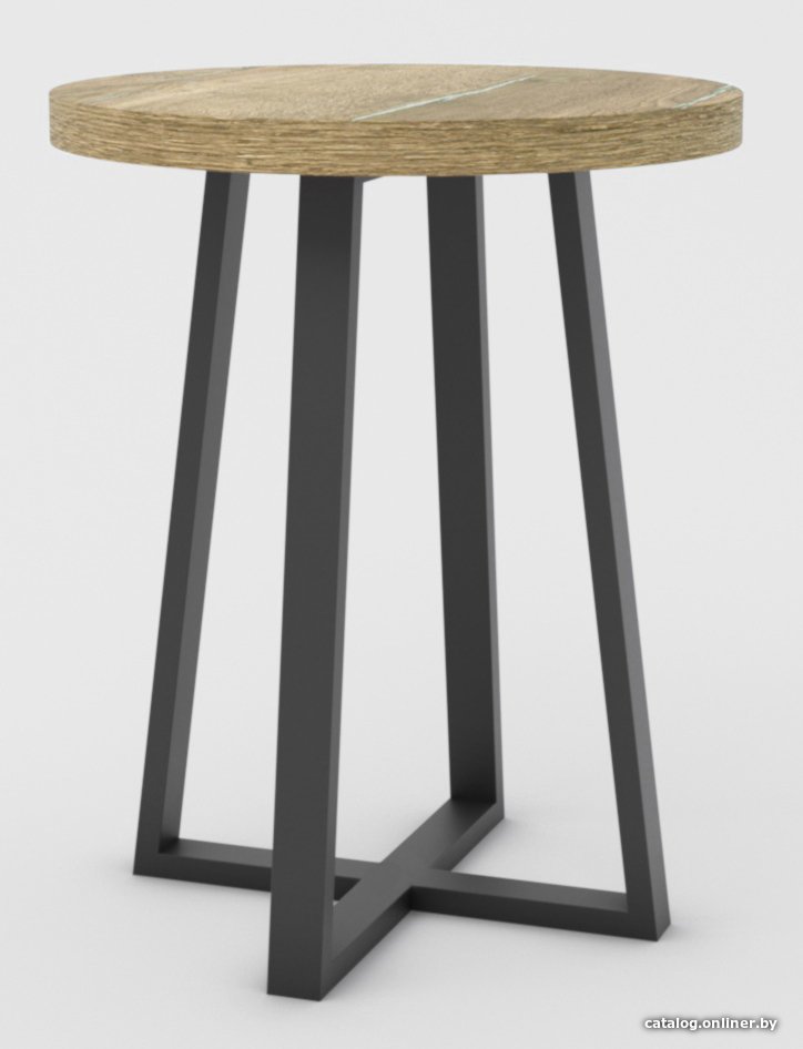 Журнальный столик Hype Mebel Челси 40x40 (черный/дуб галифакс натуральный)