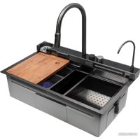 Кухонная мойка ARFEKA Sensor ECO AR 750*450 Black PVD Nano