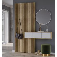 Стенка Интерлиния Lagom-2 LG-P (белый платинум/дуб золотой)