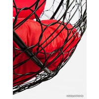 Подвесной диван M-Group Лежебока 11180406 (с черным ротангом/красная подушка)