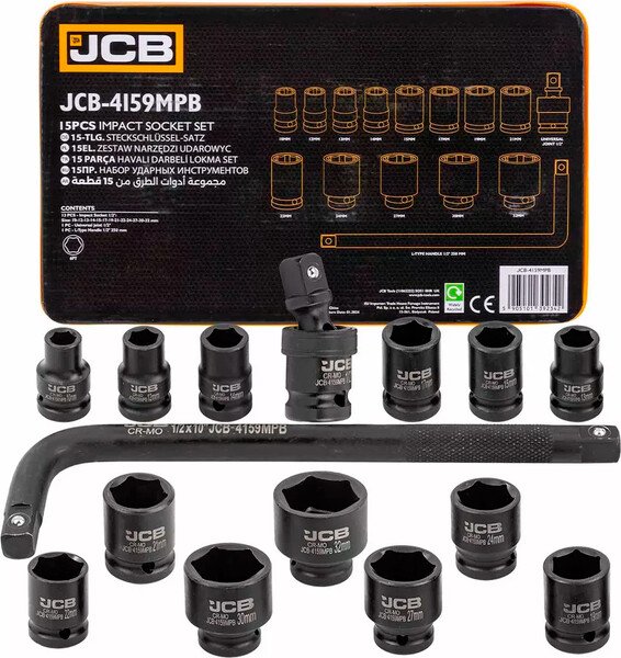 

Набор головок слесарных JCB 4159MPB (15 предметов)