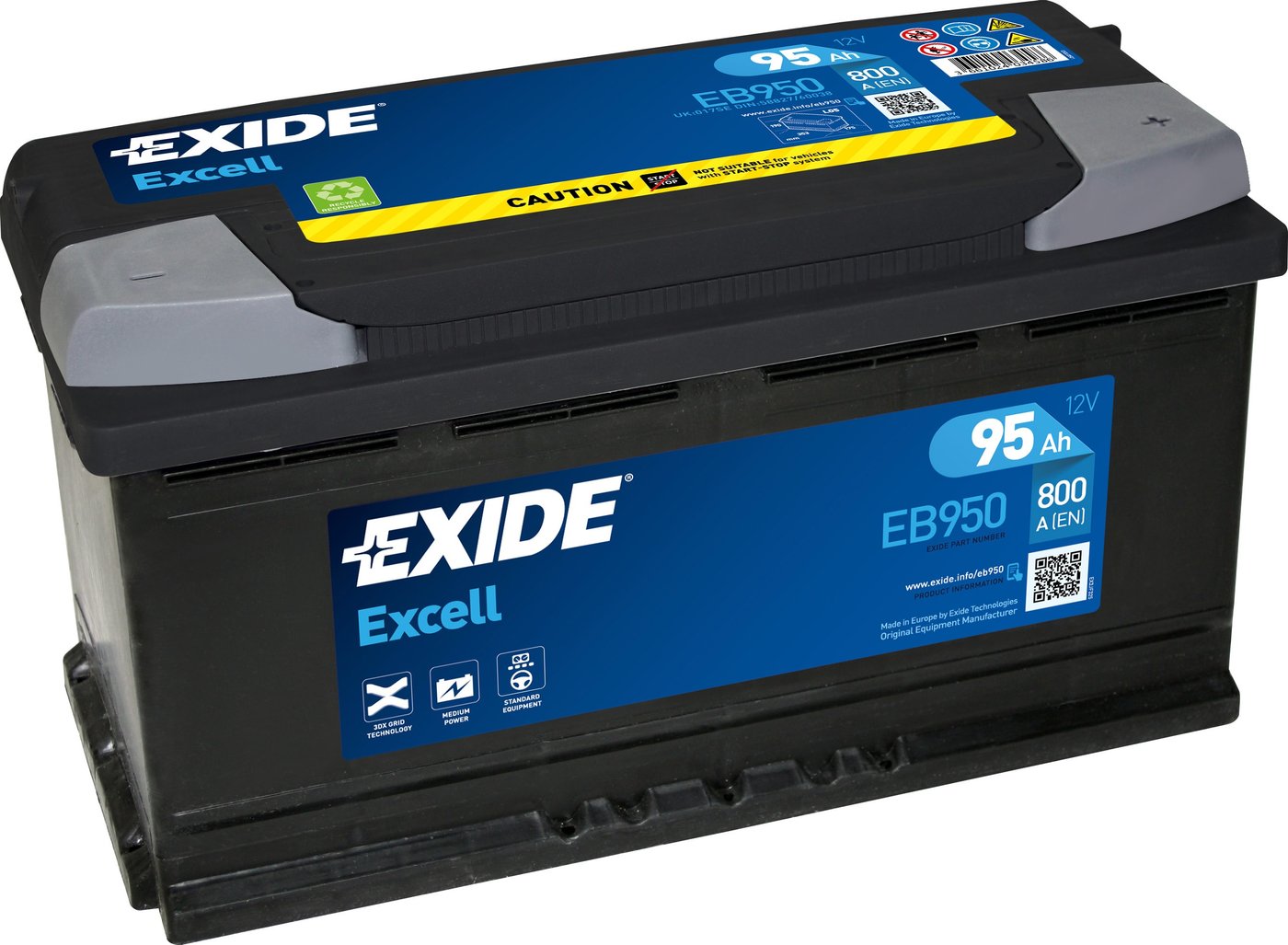 

Автомобильный аккумулятор Exide Excell EB950 (95 А/ч)