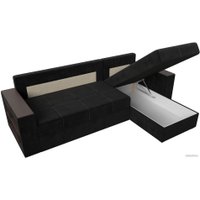 Угловой диван Лига диванов Дубай лайт правый 114153 (велюр черный)