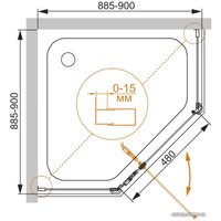 Душевой уголок Cezares Eco-O-P-1-90-C-Cr