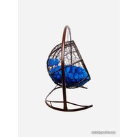 Подвесной диван M-Group Лежебока 11180210 (с коричневым ротангом/синяя подушка)