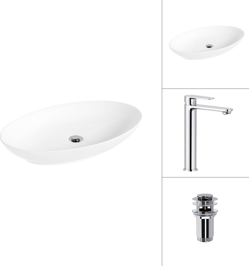 Умывальник Lauter 21571 + Moon 21СK81691C с донным клапаном 21190CH (хром)