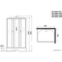 Душевая кабина Niagara NG-33984-14Q 90x80 (матовое стекло)