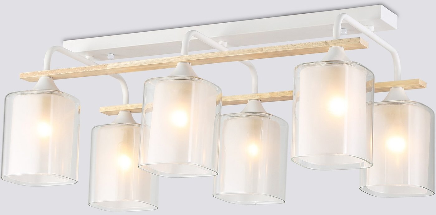 

Люстра средней высоты Ambrella TR3033247/6 WH/WD (белый/дерево)