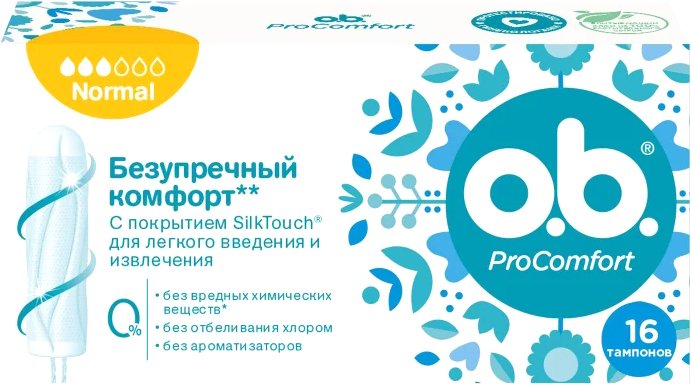 

Тампоны без аппликатора O.b. Pro Comfort Normal (16 шт)