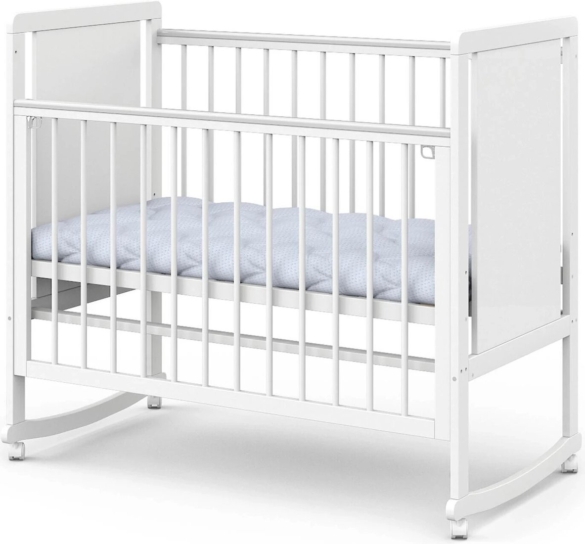 

Классическая детская кроватка Indigo Classic колесо-качалка (белая аляска)