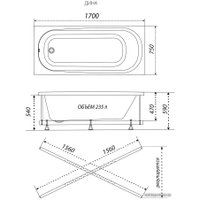Ванна Triton Дина 170х75