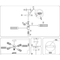 Припотолочная люстра Ambrella light LH55161/6 BS/CL (латунь/прозрачный)