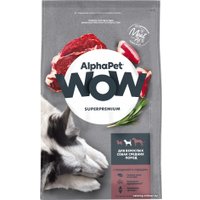 Сухой корм для собак AlphaPet WOW Superpremium с говядиной и сердцем для взрослых средних пород 7 кг