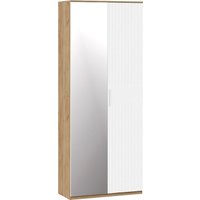 Шкаф распашной Трия Хилтон комбинированный с 2 дверьми исп.2.1 (дуб крафт золотой/белый матовый)