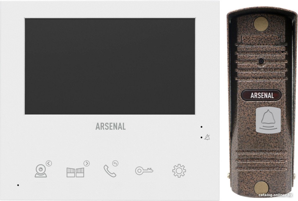 Комплект видеодомофона Arsenal Афина Pro (белый) + Триумф Pro (коричневый)