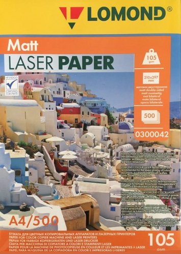 

Фотобумага Lomond матовая двухсторонняя A4 105 г/м2 500 л 0300042