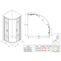 Душевой уголок Roxen Santi 55020-90BC 90х90 (матовое стекло)
