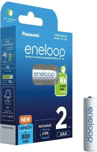 

Аккумулятор Panasonic Eneloop AAA 800mAh 2 шт BK-4MCDE/2BE