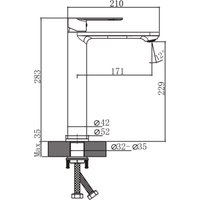 Умывальник Lauter 21842 + Moon 21СK81691C с донным клапаном 21190CH (хром)