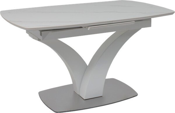 

Кухонный стол Аврора Нотр Дам Moderne 1400/1800x850 (камень светло-серый Greys Snow/белый муар)