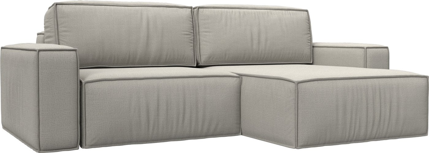 

Угловой диван Лига диванов Прага классик правый 125536 (рогожка амур бежевый)