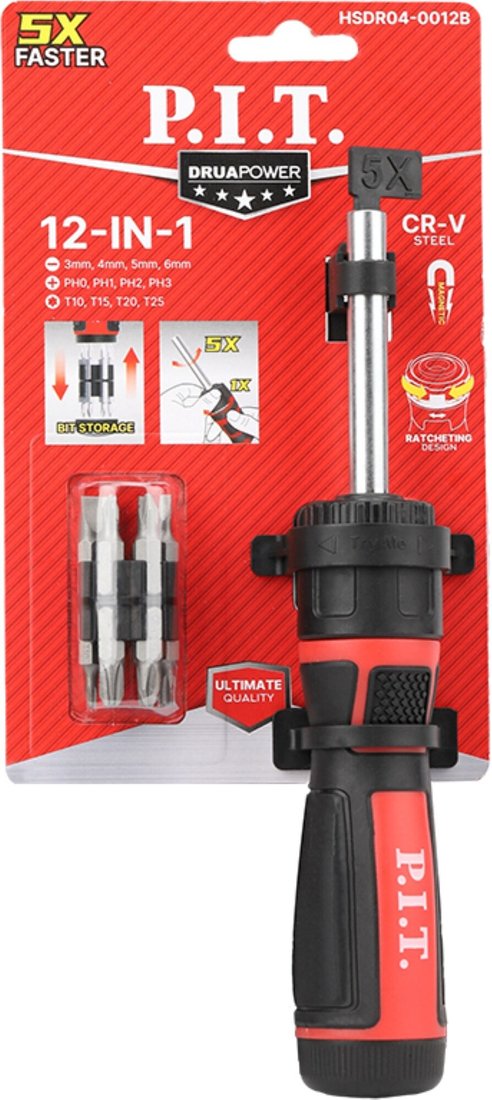 

Набор отвертка с битами P.I.T. Advance HSDR04-0012B (13 предметов)