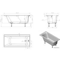 Ванна Astra-Form Нью-Форм 150x70 (SOLID Surface)