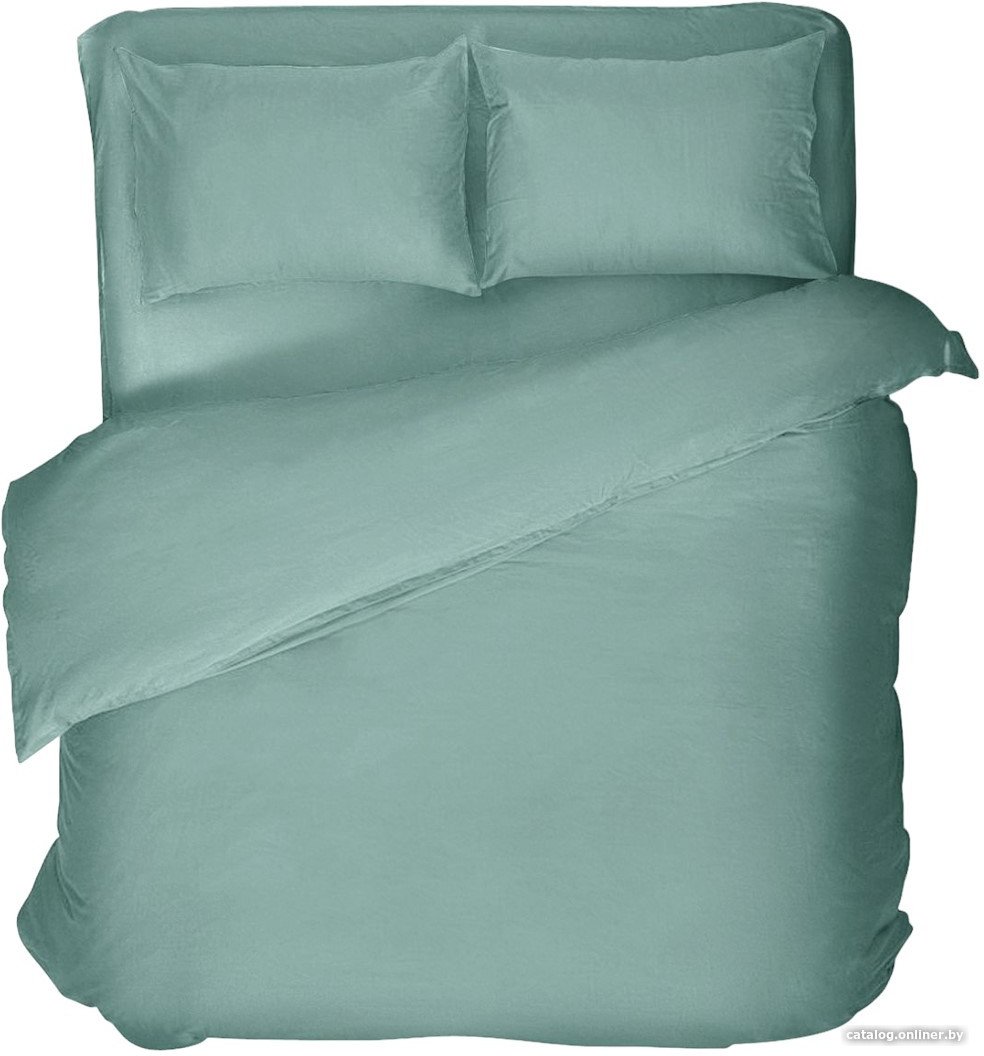 Евро комплект постельного белья Нордтекс Verossa Евро Melange Emerald VRM 2515 Emerald Д12 23