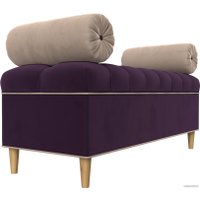 Банкетка Лига диванов Глория 113665 (велюр фиолетовый/бежевый/бежевый)