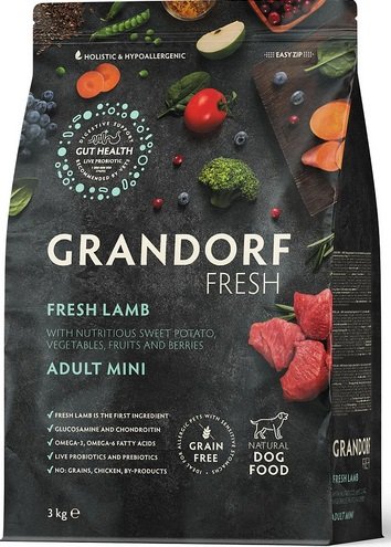 

Сухой корм для собак Grandorf Fresh Adult Mini (с ягненком и бататом) 3 кг