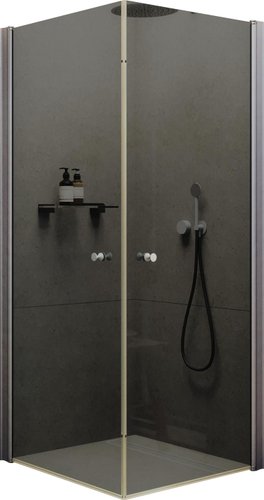 Душевой уголок MaybahGlass MGY-1296-5 (графитовое стекло/хром матовый)