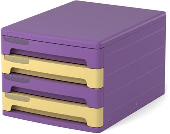 Лоток для бумаг Erich Krause Iris 58079 (фиолетовый/желтый)