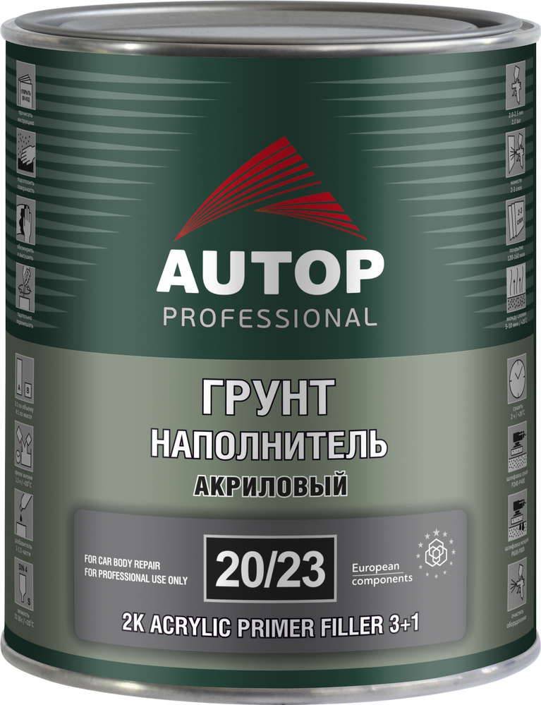 

Автомобильный грунт Autop наполнитель 2K акриловый 3+1 - черный - банка. 1.0 л 20/23