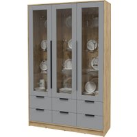 Шкаф-витрина Интерлиния Концепт КТ-ШВ3 (серебро/дуб золотой)