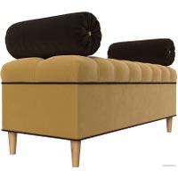 Банкетка Лига диванов Глория 113674 (микровельвет желтый/коричневый/коричневый)