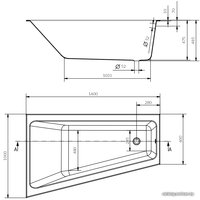 Ванна Cersanit Crea 160x100 R (с ножками)