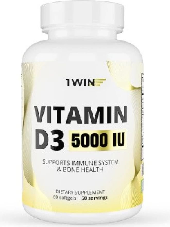 

Витамины, минералы 1WIN Vitamin D3 5000 ME (60 капсул)