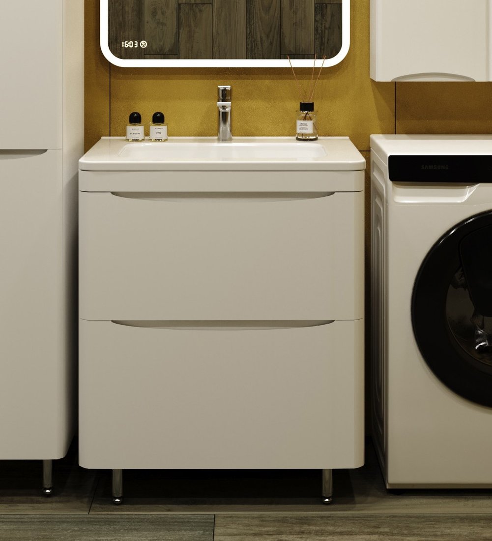 

Symbolite Тумба под умывальник Бергамо мини 70 Люкс Plus 2 ящика (белый)