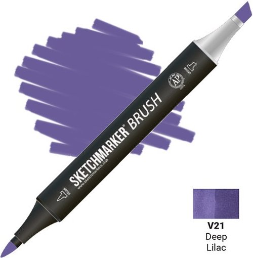 

Маркер художественный Sketchmarker Brush Двусторонний V21 SMB-V21 (глубокий сиреневый)