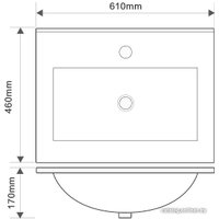  ЗОВ Тумба с умывальником Парма 60 P60LAN0MAMC1B-OL60 (антрацит/аттик)