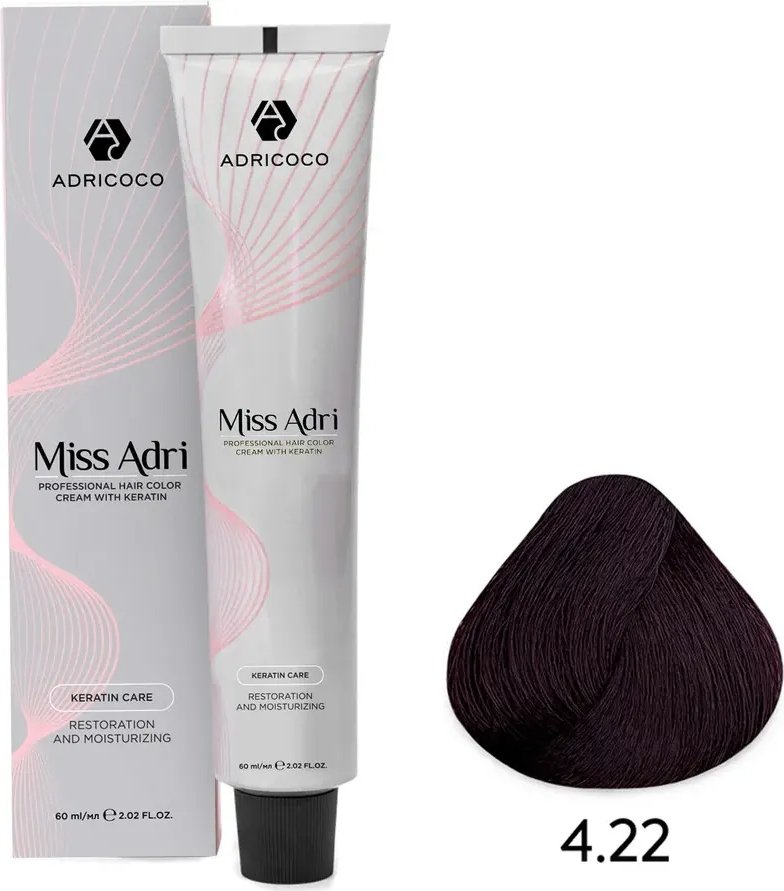 

Крем-краска Adricoco Miss Adri 4.22 (100мл, коричневый интенсивный фиолетовый)