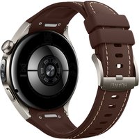 Умные часы Huawei Watch 5 46 мм (титановый, с коричневым силиконовым ремешком, международная версия)