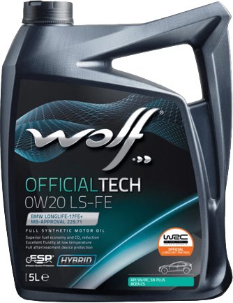 

Моторное масло Wolf OfficialTech 0W-20 LS-FE 5л