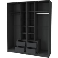 Шкаф-купе Интерлиния Концепт КТ-Ш4з (белый платинум/антрацит)