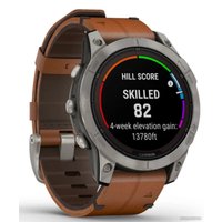 Умные часы Garmin Fenix 7 Pro Sapphire Solar (титан/каштановый, с кожаным и силиконовым ремешками)