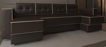 П-образный диван Craftmebel Принстон П-образный (боннель, экокожа, коричневый)